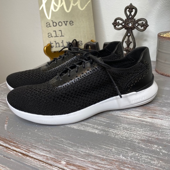 Cole Haan Ella 2 black and white grand knit lace up sneakers size 8.5B - Picture 11 of 11
